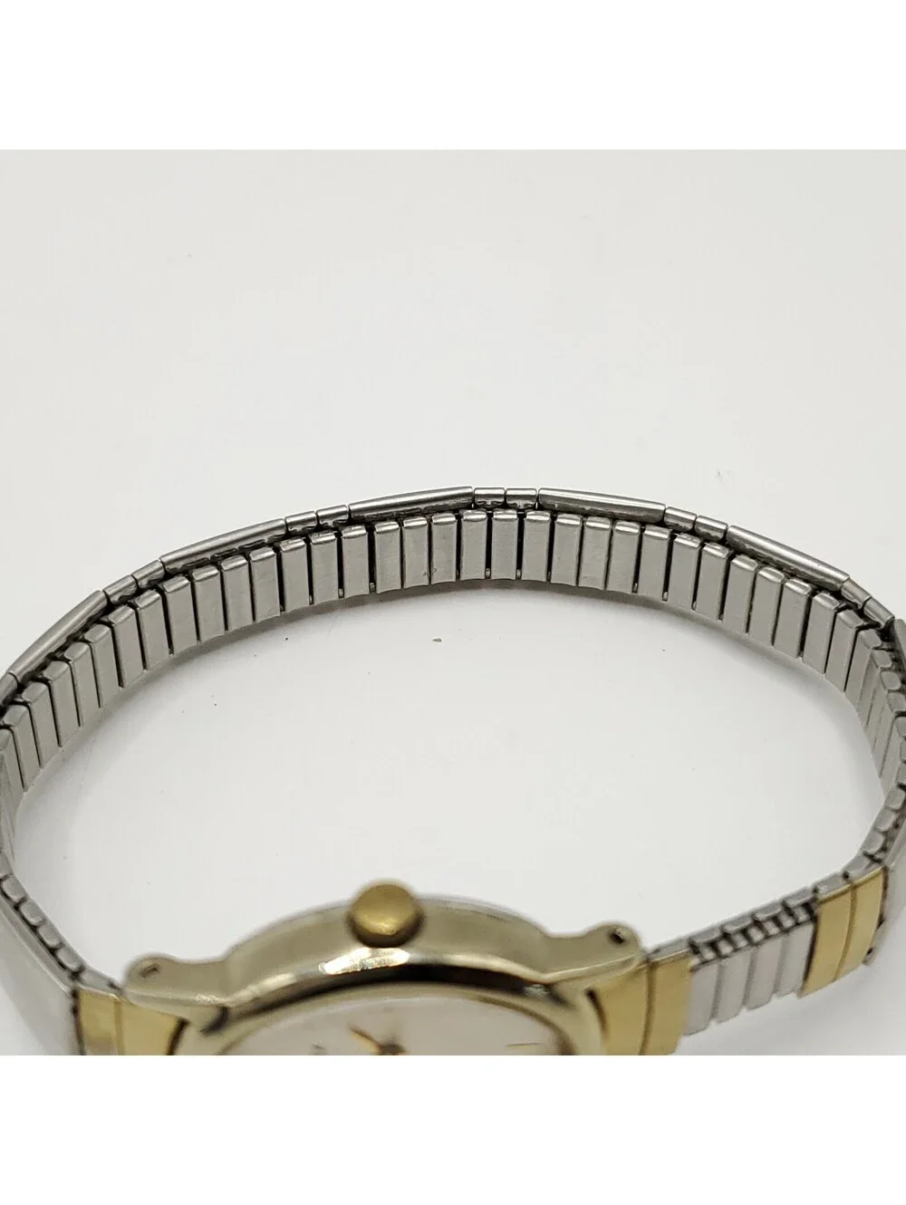 Timex Cavatina Oval Dial Two-Tone Womens Watch 18mm Stretch Band New Battery